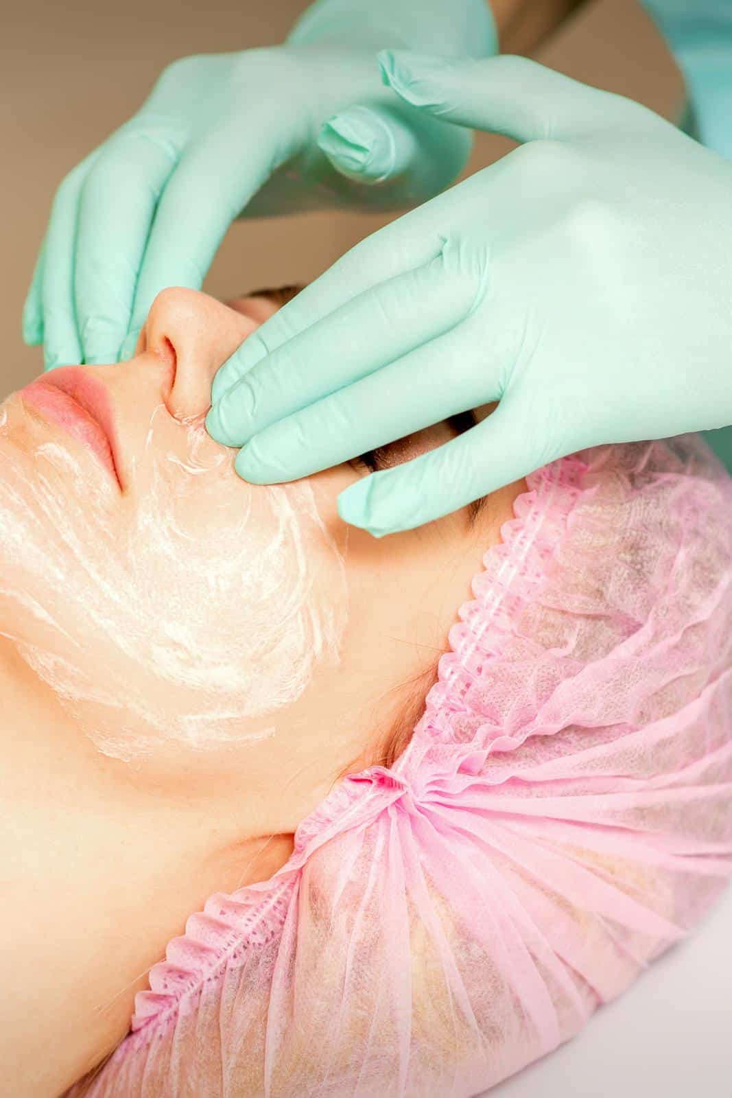 Facial treatment in progress at Serenity Wellness Spa, Cow Hollow